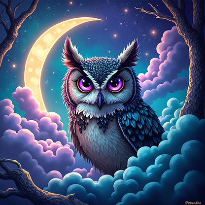 Moonlit Guardian: Diamond Painting